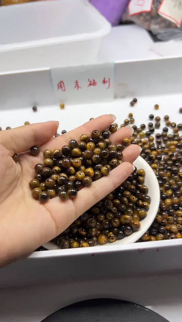 未镶嵌颈饰玛瑙/玉髓w971虎眼6mm*40颗
