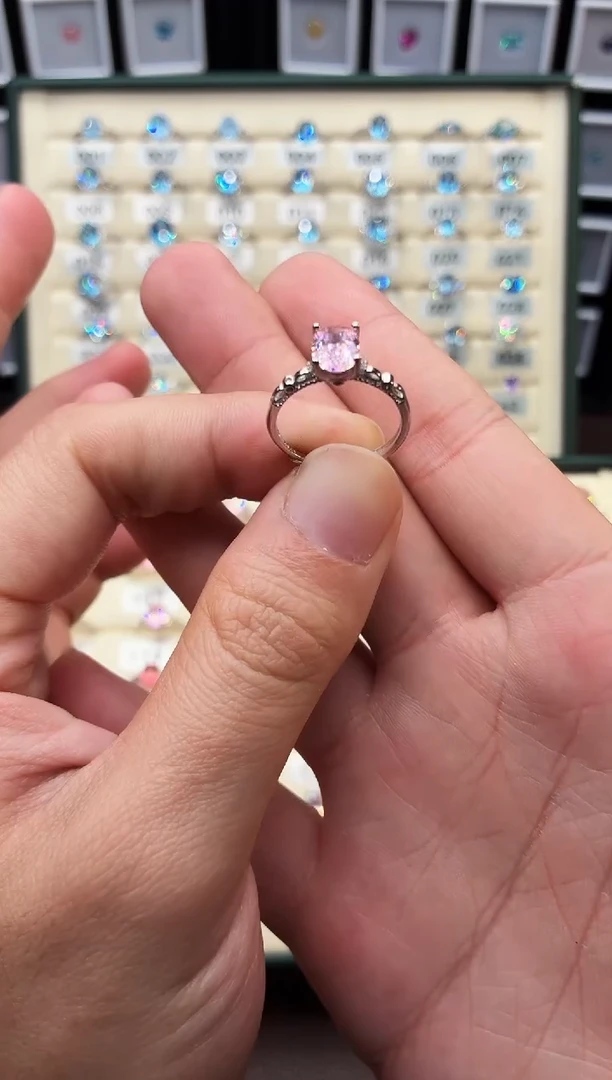 戒指彩色蓝宝石银S925镶嵌0001