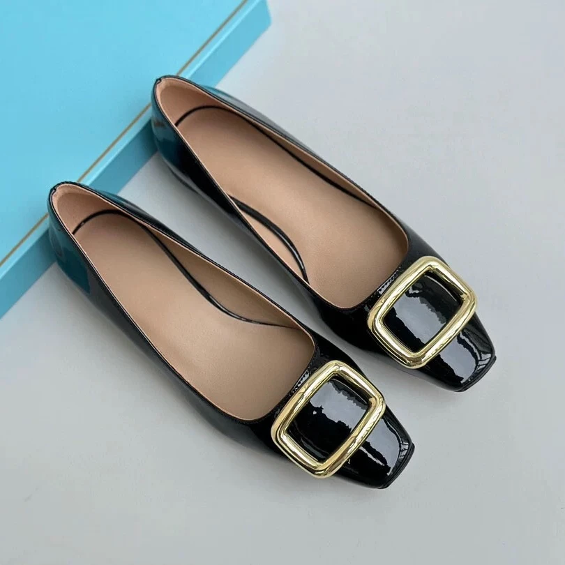 GershonBram“淑雨”系列百搭方扣低跟单鞋