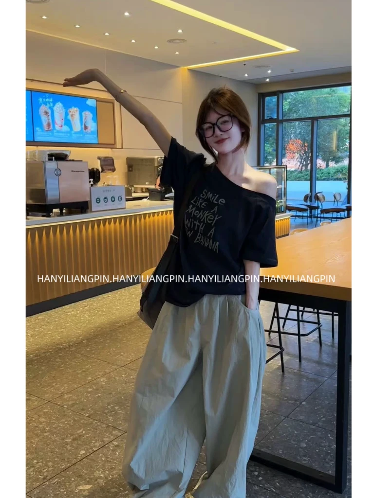 【慵懒系】设计感字母印花短袖