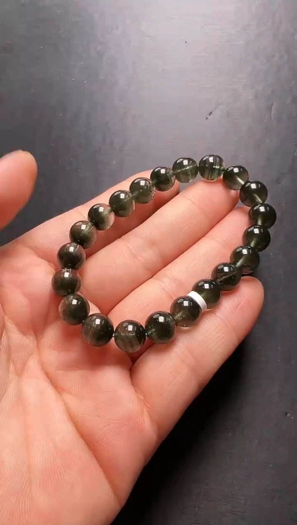 水晶手串未镶嵌绿幽灵手串9m+  M24085