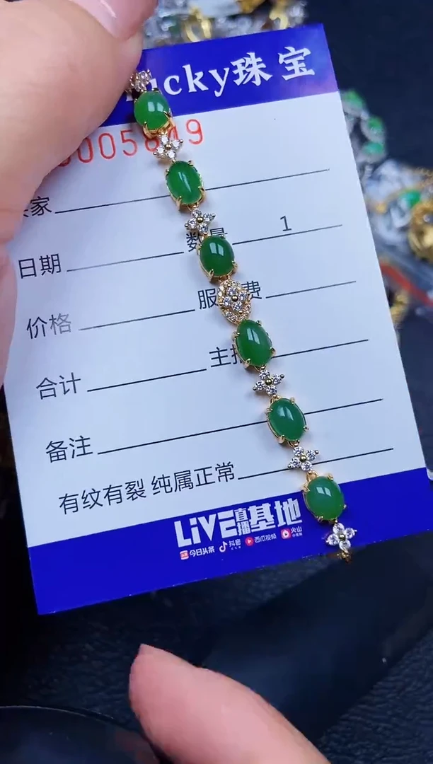 翡翠银S925镶嵌颈饰5849