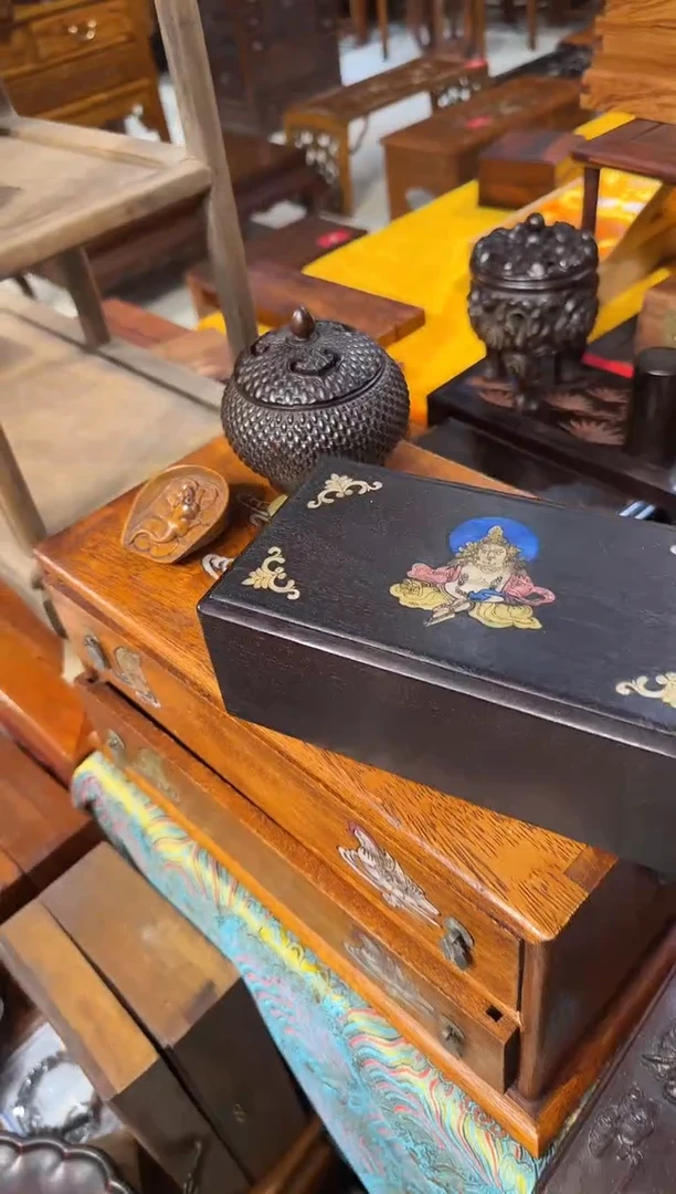 【闪购商品】木木艺紫檀坐财神机关盒198.88