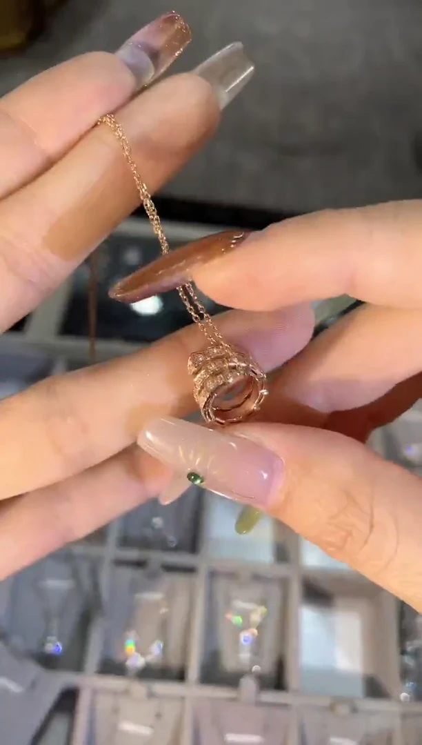 18K金镶嵌项链钻石做****～虚单   YT