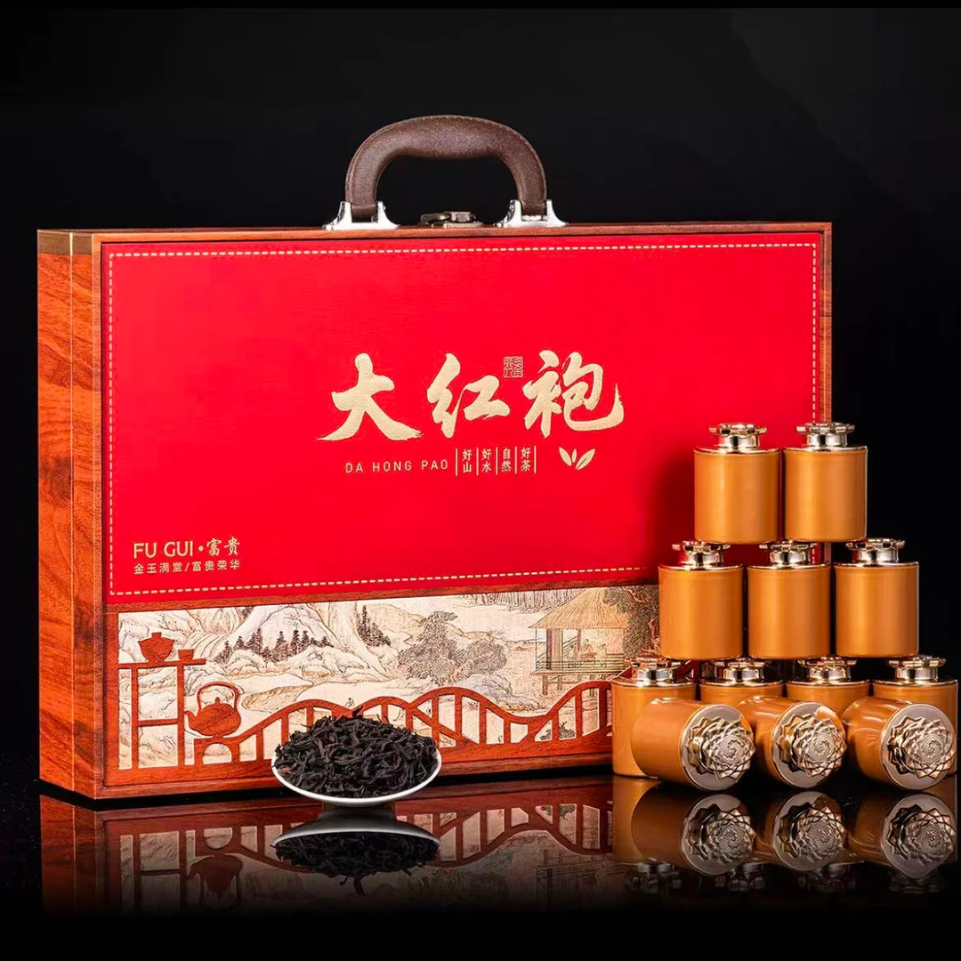 富贵 大红袍 300g岩茶乌龙茶 28罐茶叶礼盒装 过节送礼