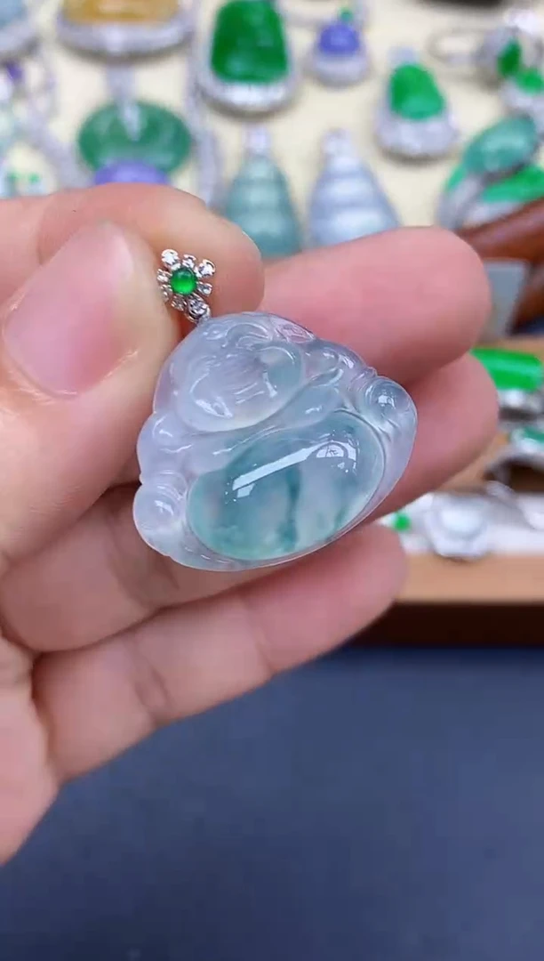 颈饰18K金镶嵌翡翠518-中国好珍宝