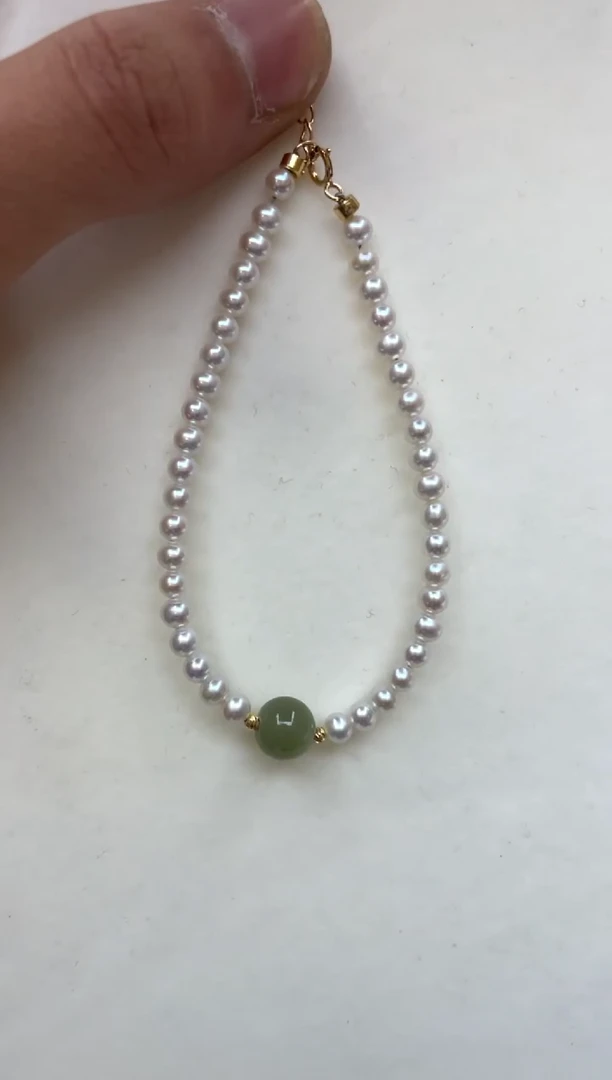 银S925镶嵌手绳淡水珍珠