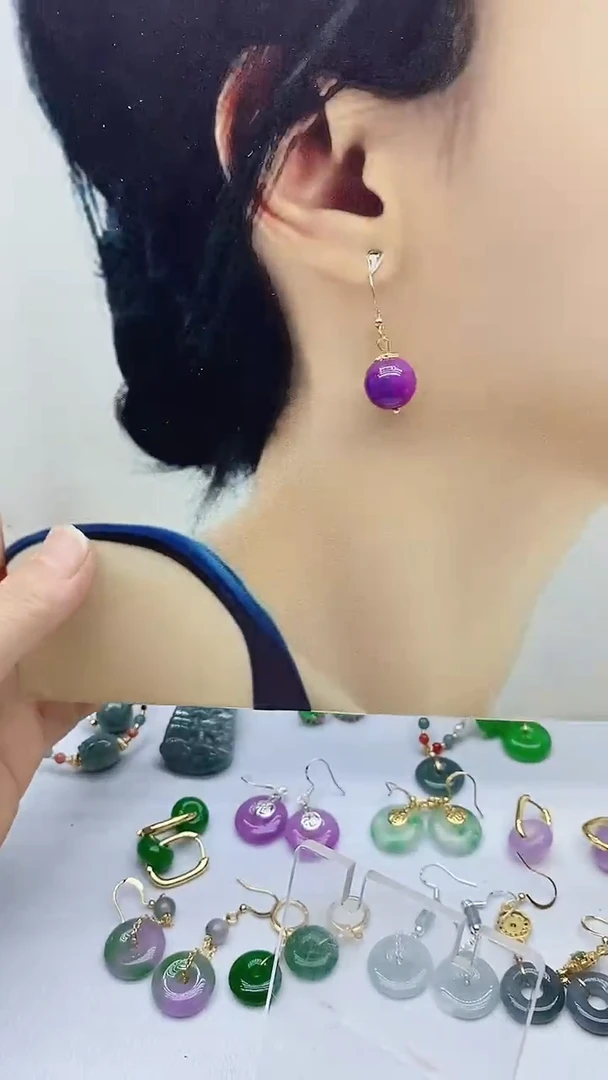 苏纪石（舒俱来）14K金镶嵌耳饰70