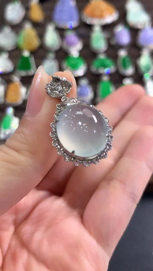 吊坠(不含链)18K金镶嵌翡翠g79