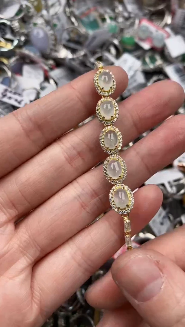 银S925镶嵌戒指翡翠999   7