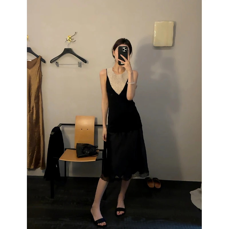 饭饭FANN COLLECTION 裁夜 设计款圆领镂空背心吊带FANNA244