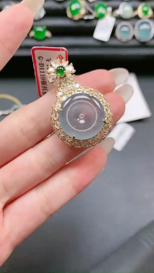 翡翠戒指银S925镶嵌1111
