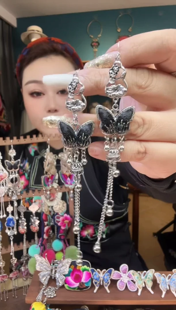 刺绣纯手工民族风刺绣耳环