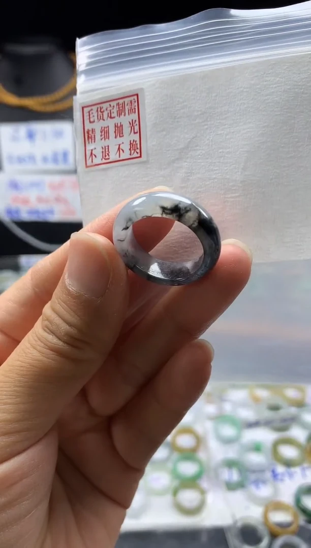 未镶嵌定制翡翠毛货需精细抛光戒圈18#