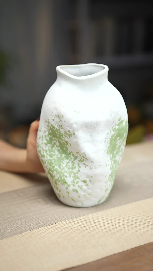 花器陶瓷花瓶绿云漫影02