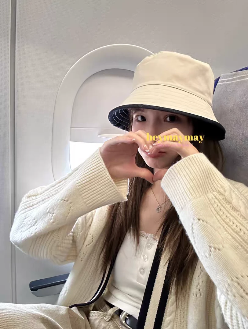 heymaymay ‘小牛津’复古牛仔渔夫帽夏薄款盆帽双面带帽子女新款