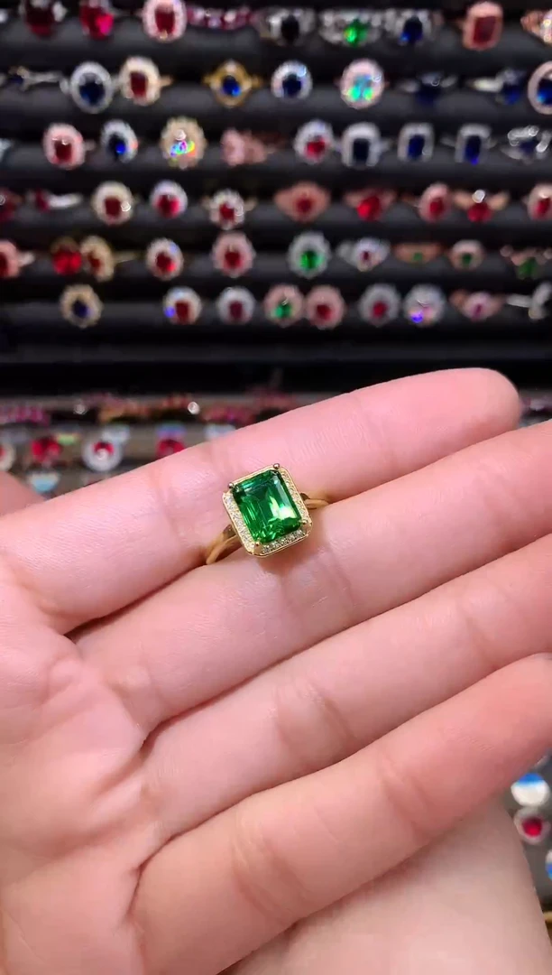 【闪购商品】透辉石戒指银S925镶嵌1