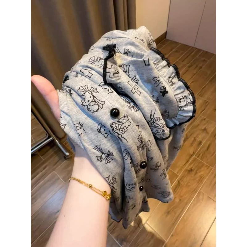 搞怪HelloKitty莫代尔睡衣女2025春秋新款韩版长袖长裤家居服套装