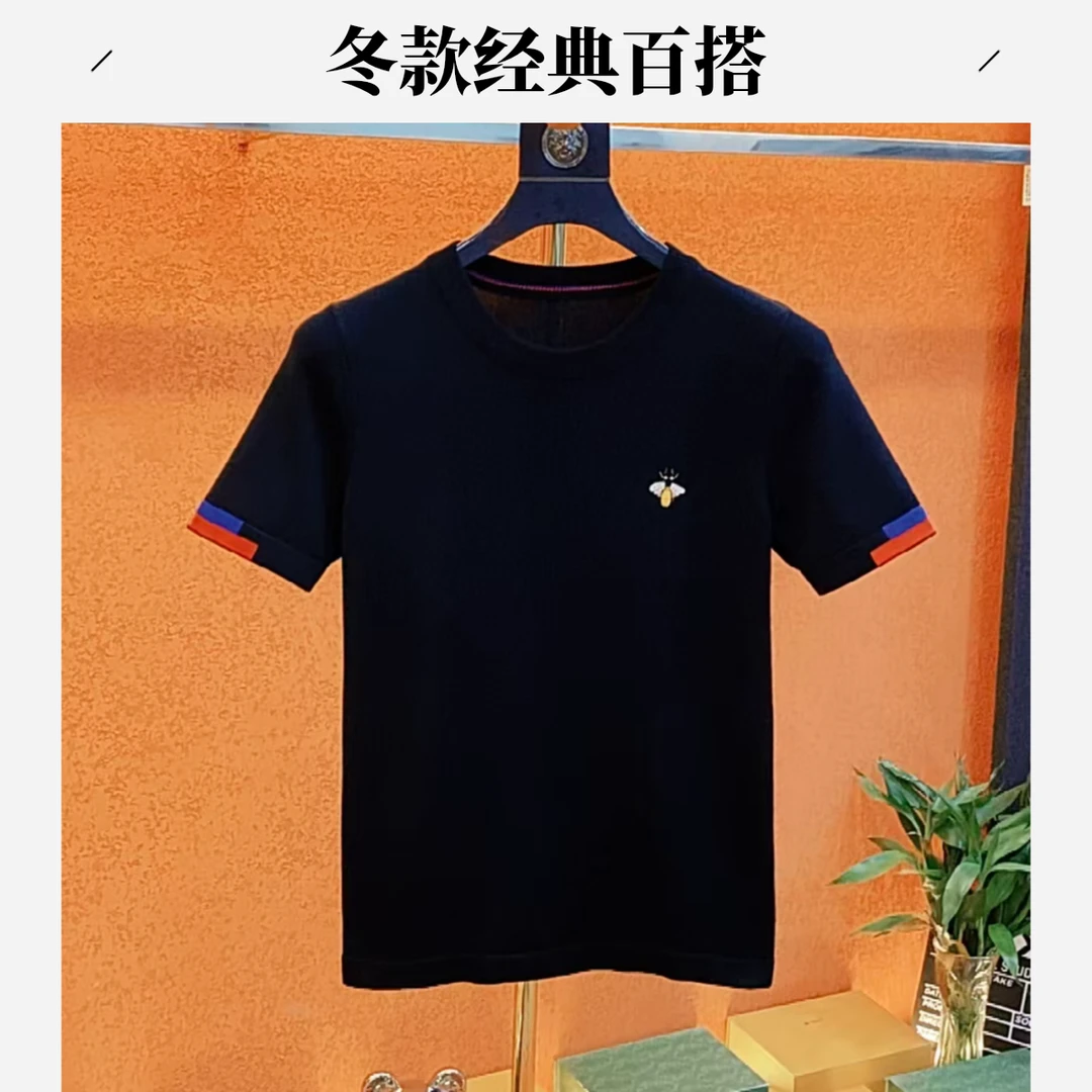 H0009男士秋冬款经典百搭圆领修身针织半袖