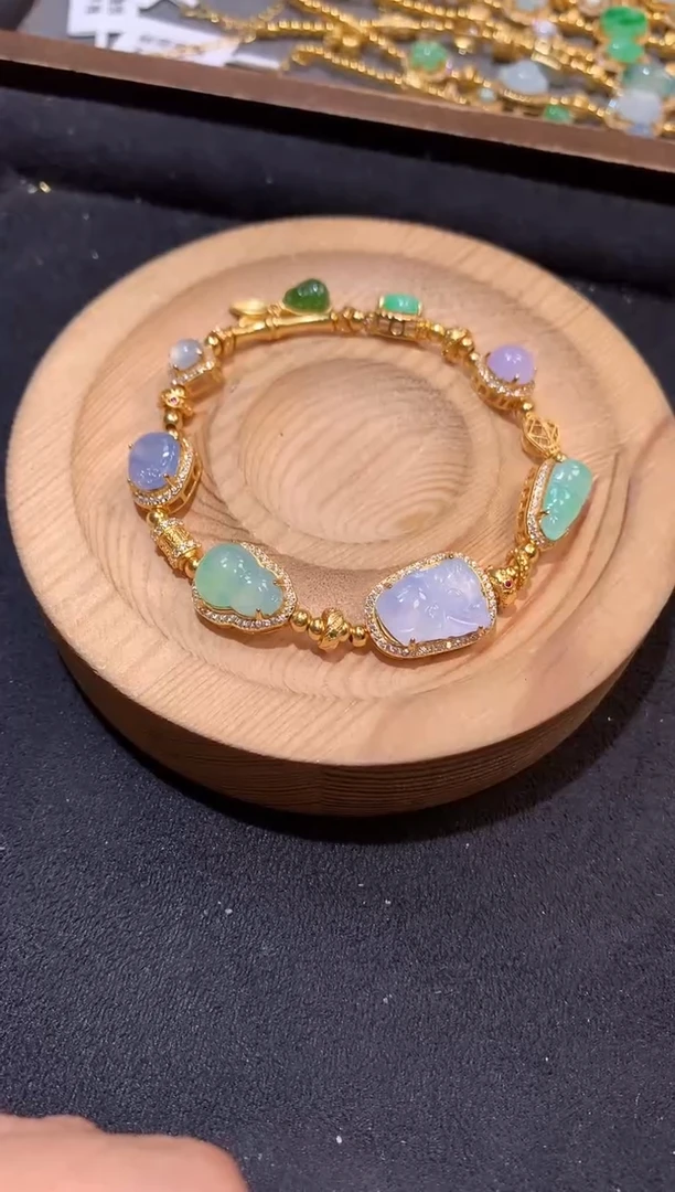 银S925镶嵌手串翡翠手串