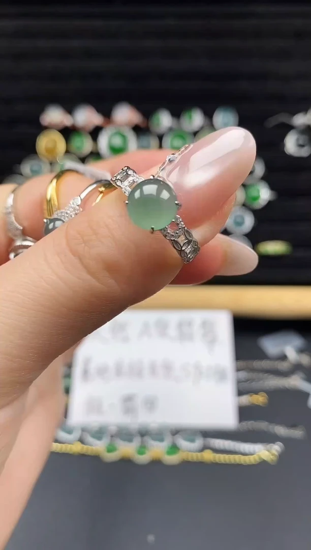 银S925镶嵌戒指翡翠111