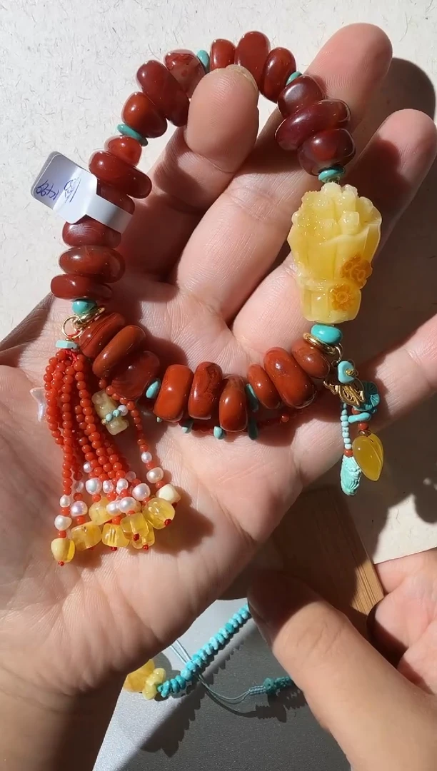 手链蜜蜡未镶嵌蜜蜡南红手链