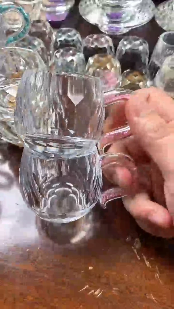 【闪购商品】玺宴新款水晶弯把小茶碗粉钻2个装