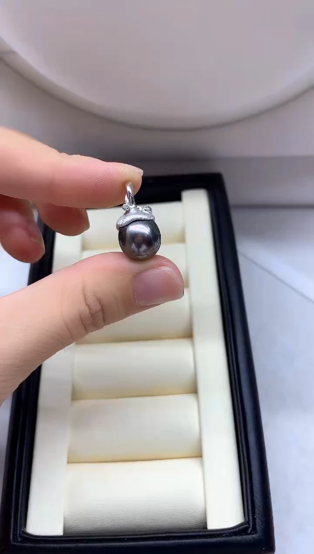 银S925镶嵌吊坠(不含链)海水珍珠吊坠