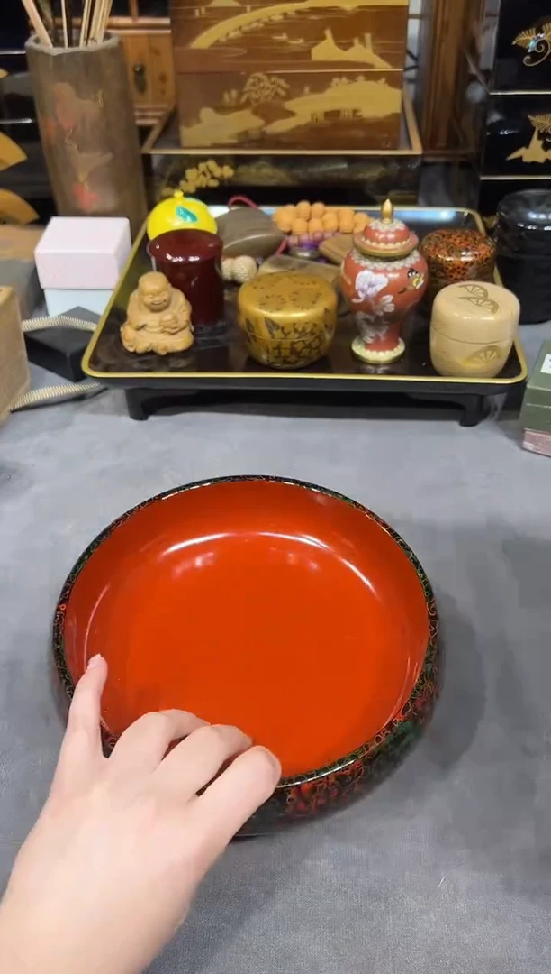 菠萝漆 果子钵 大漆漆器大漆漆器