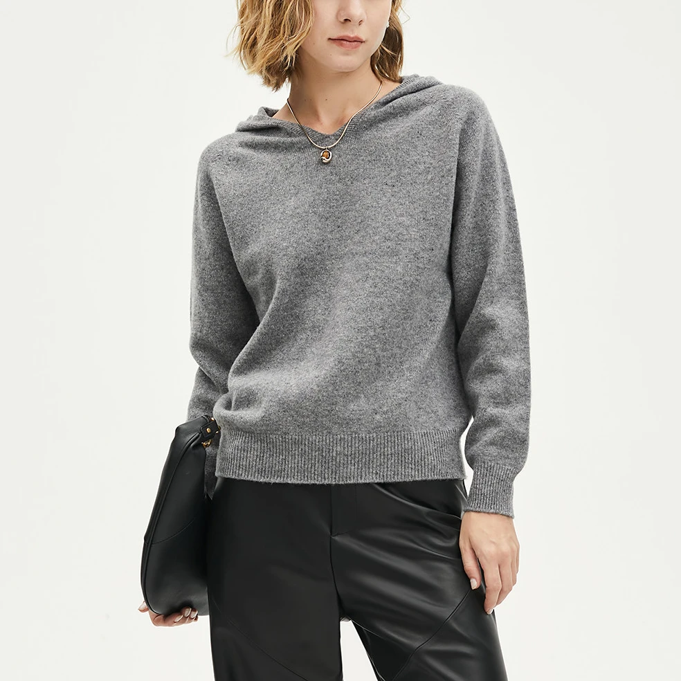 【极简风】针织衫打底衫女内搭可外穿秋季连帽卫衣针织上衣女