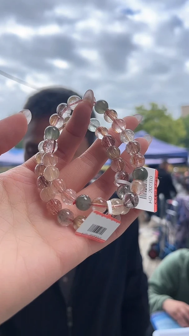 水晶手链未镶嵌天然彩发晶手串多样性发一9mm