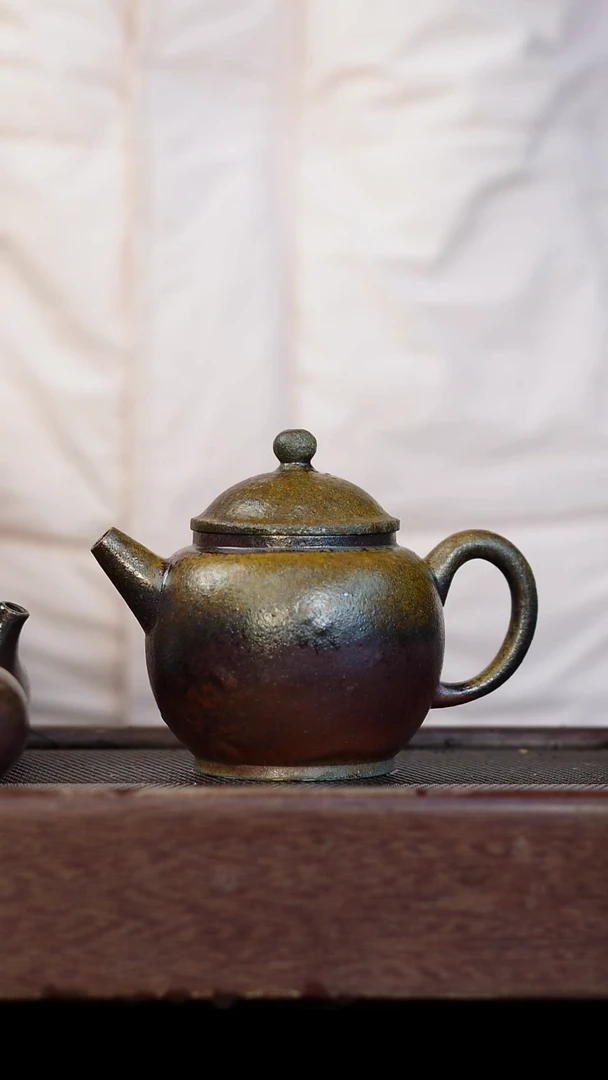 茶壶紫砂柴烧紫砂天青瑕疵壶