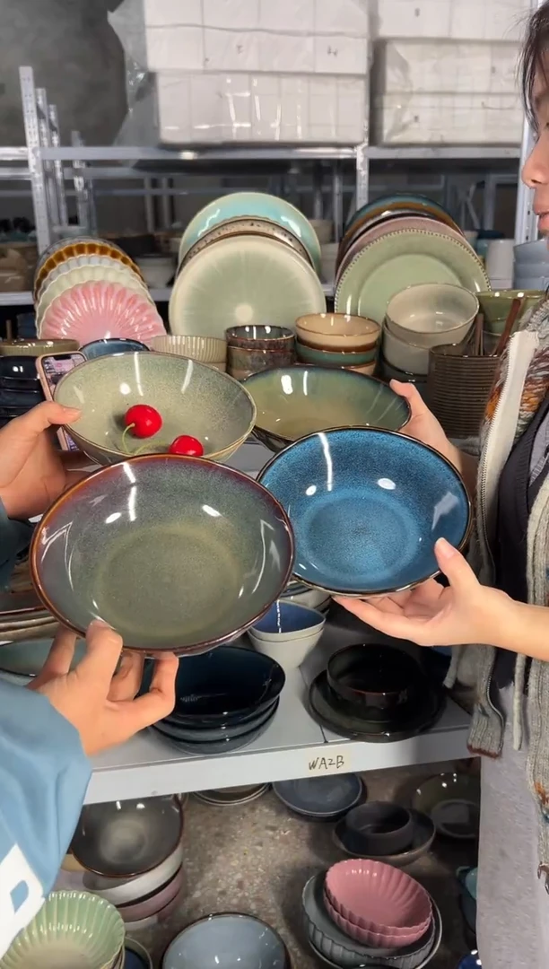 陶瓷外贸尾货瑕疵满20包邮X4菜碗组合