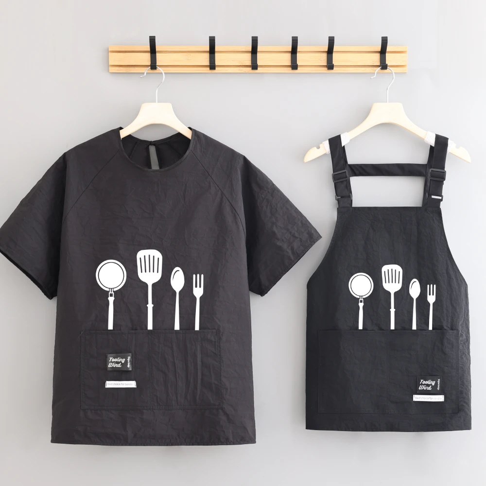 耐穿围腰防泼水舒适家用围裙厨房做饭罩衣可定制logo工作服男女款