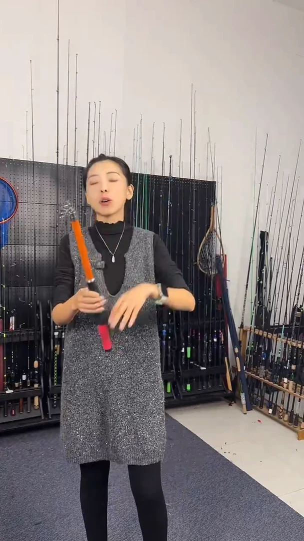 2.1m碳素黄色伸缩杆2.28米直柄（瑕疵尾货竿，没有售后，介意勿拍）
