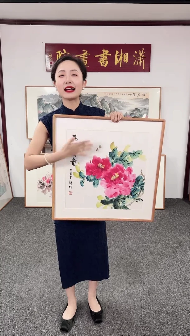 国画花开富贵 60*60 孙吉祥