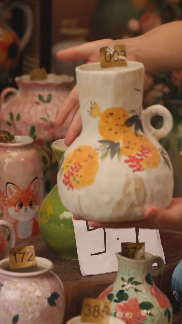 陶瓷003景德镇设计师手作花器摆件侘寂风