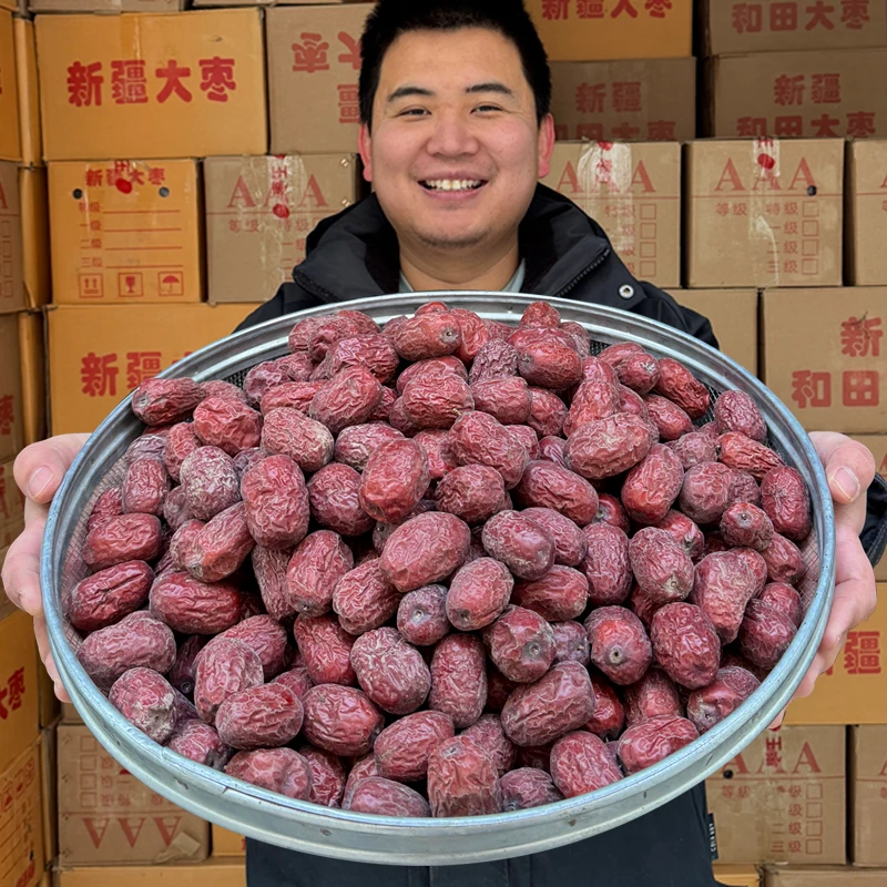 2025新疆若羌带土灰枣特级红枣基地直发5斤大灰枣王新货大枣子吃