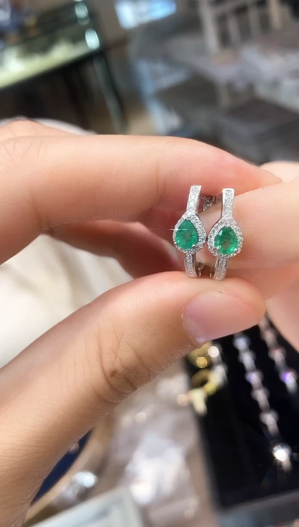 【闪购商品】祖母绿耳饰银S925镶嵌05