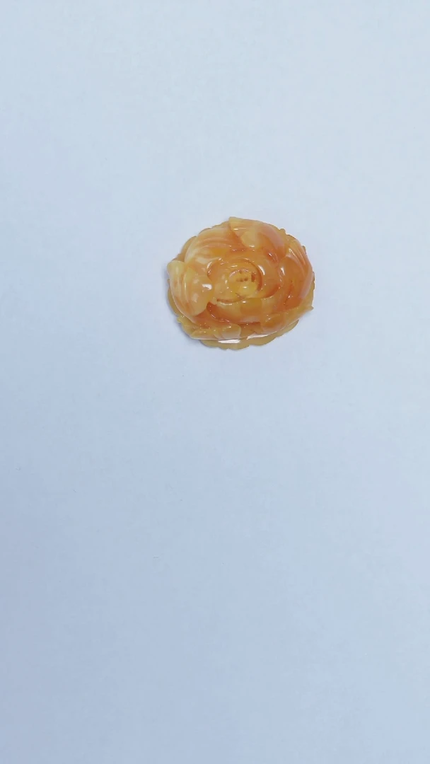 未镶嵌琥珀裸石花蜡牡丹花【微瑕】