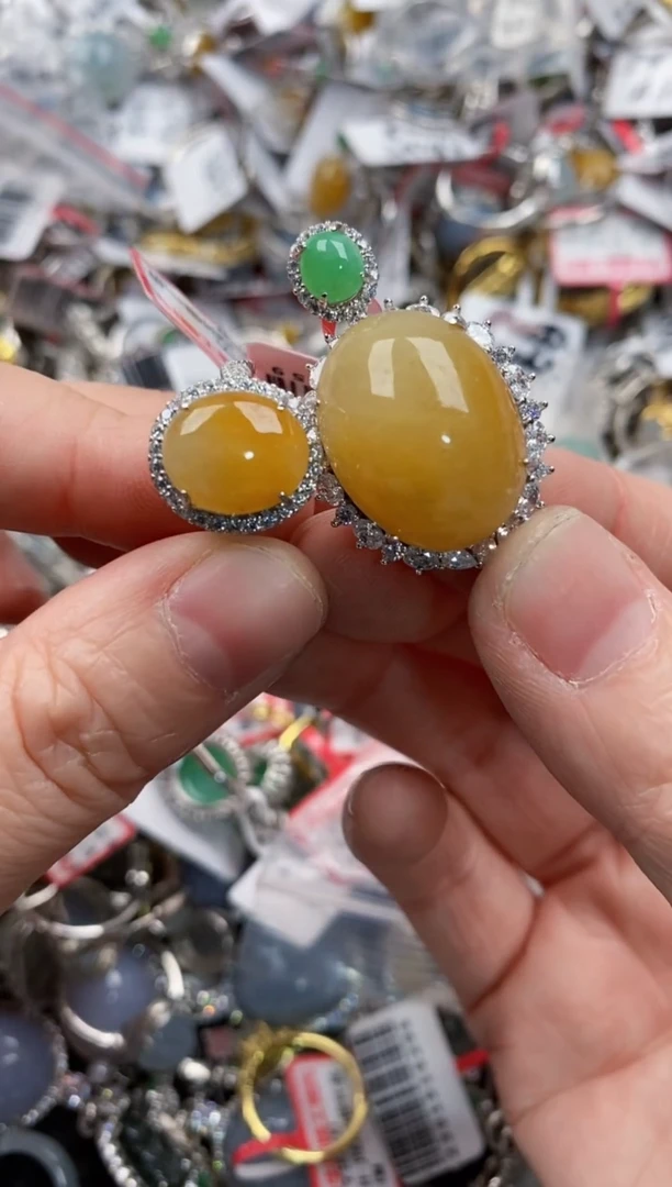 银S925镶嵌戒指翡翠4444----6