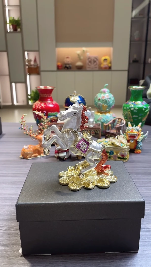 摆件七宝烧珐琅彩首饰盒