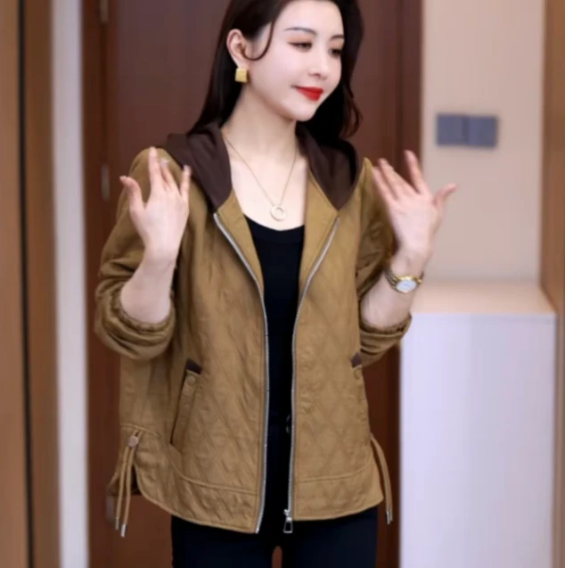 升级款连帽常规中老年女装夹克显瘦开衫秋季韩版百搭女装宽松春秋