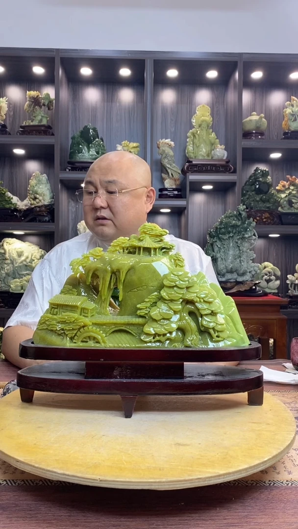 玉七**生 玉岫岩料手工雕刻摆件居家装饰送礼一物一图