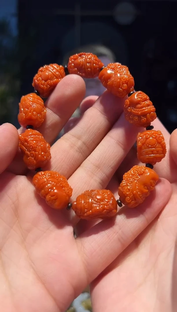 【闪购商品】南红玛瑙手串未镶嵌念珠串（柿1000）