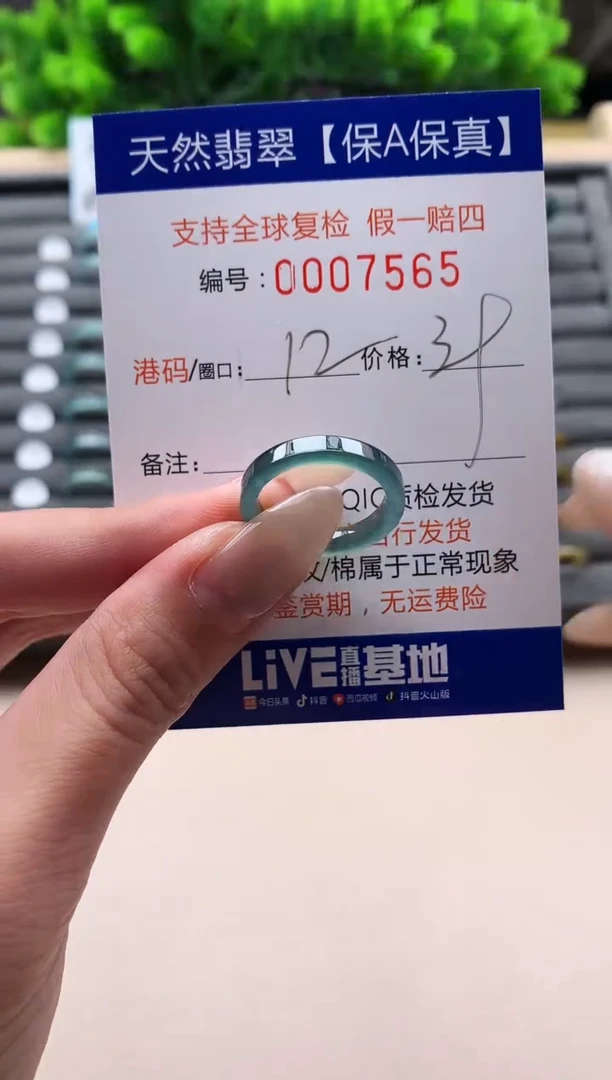 未镶嵌戒指翡翠天然  7565