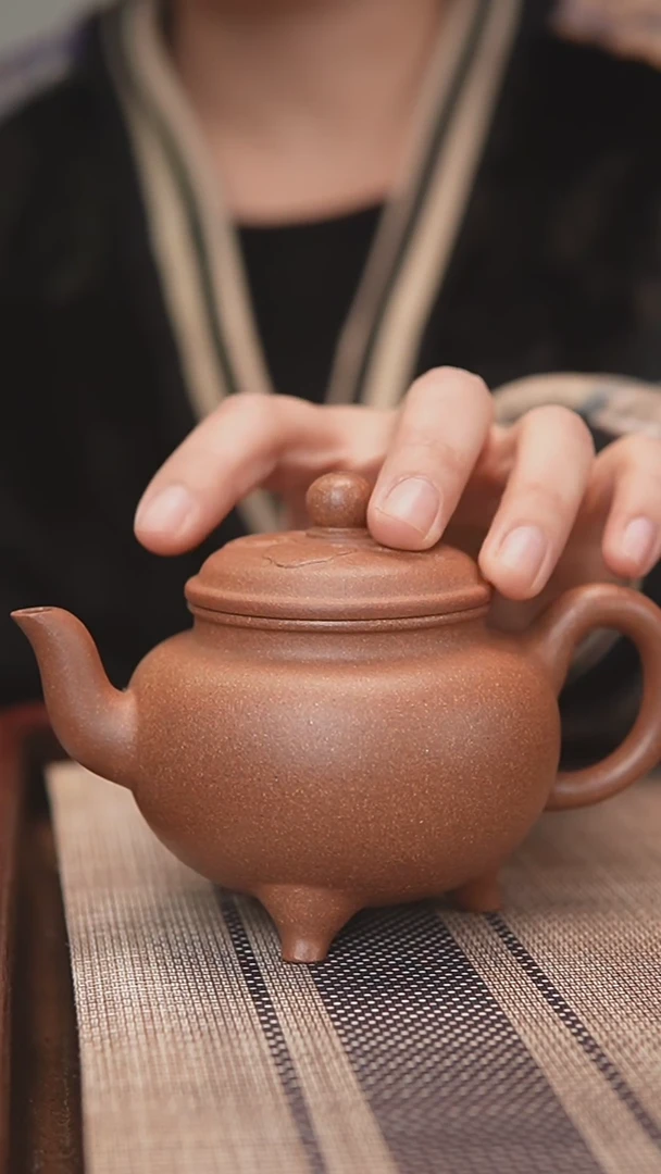 【闪购商品】紫砂茶壶桃花泥大彬如意180cc