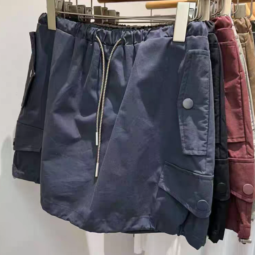 【济州岛】褶皱抽绳设计工装裙短裙