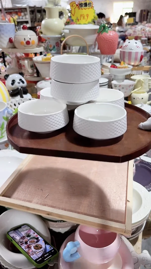 瓷片6个高尔夫米饭碗 微瑕凑满20元包邮