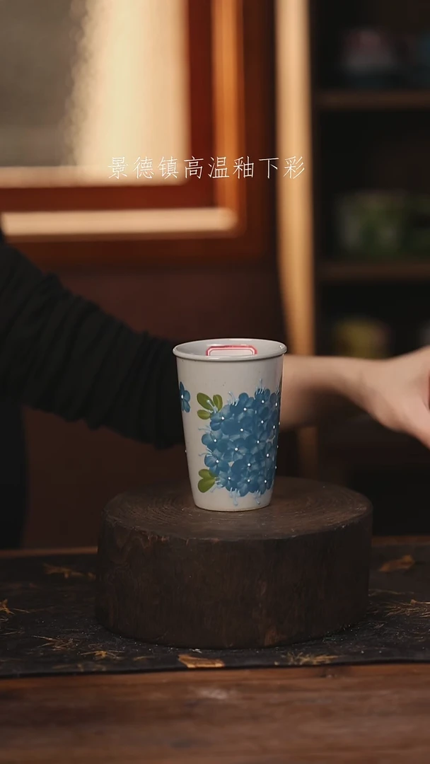 陶瓷景德镇高温釉下手绘陶瓷@L488@